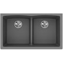 Elkay Greystone 33 x 19 in. No Hole Composite Double Bowl Undermount Kitchen Sink 
