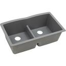 Elkay Greystone 33 x 19 in. No Hole Composite Double Bowl Undermount Kitchen Sink 