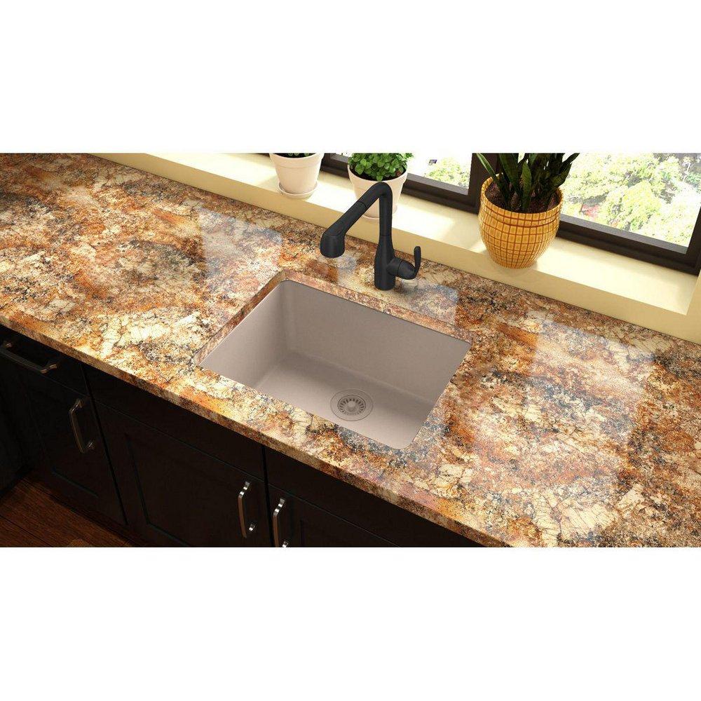 Elkay Putty 24-5/8 x 18-1/2 in. No Hole Composite Single Bowl Undermount Kitchen Sink 