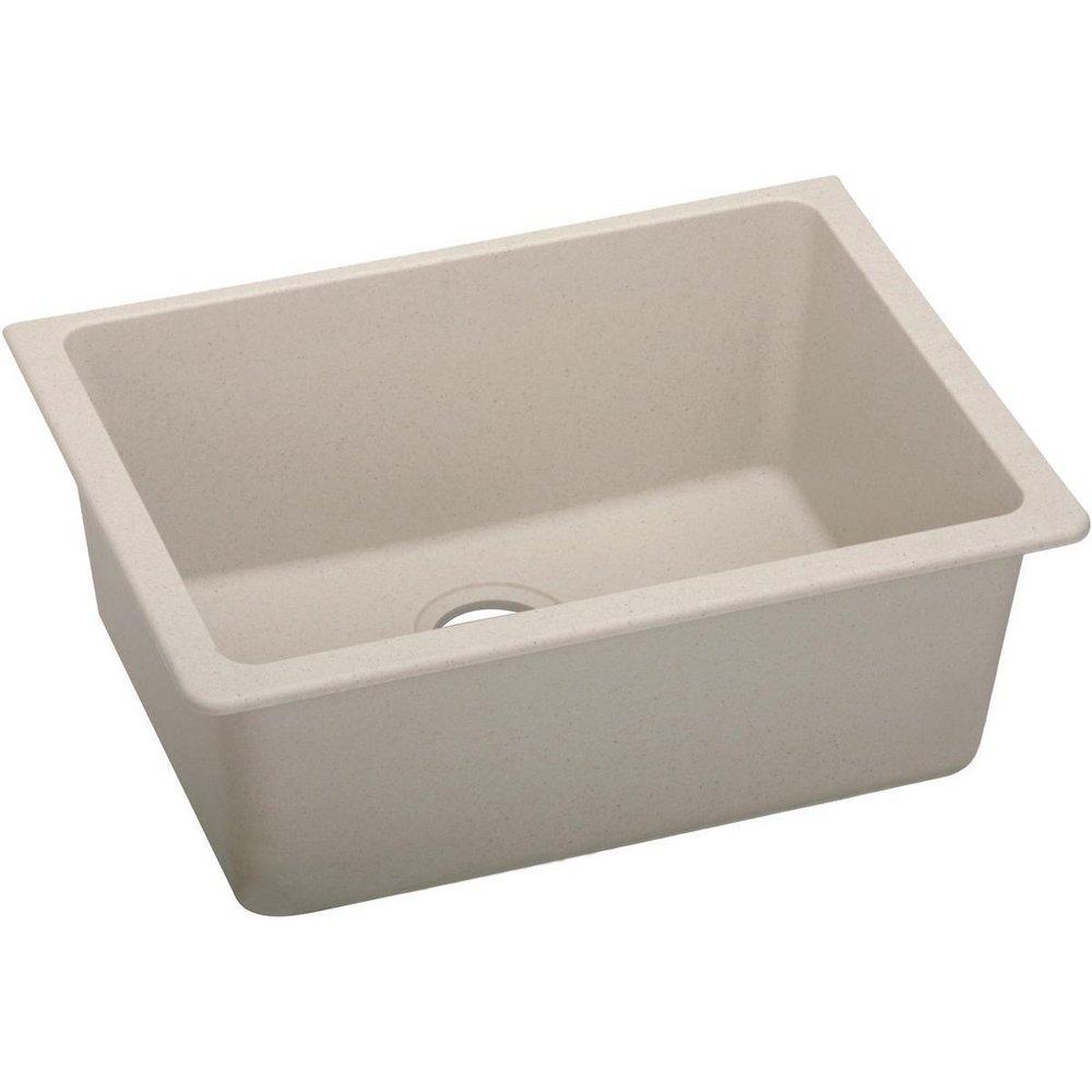 Elkay Putty 24-5/8 x 18-1/2 in. No Hole Composite Single Bowl Undermount Kitchen Sink 