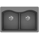 Elkay Greystone 33 x 22 in. No Hole Composite Double Bowl Drop-in Kitchen Sink 