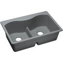 Elkay Greystone 33 x 22 in. No Hole Composite Double Bowl Drop-in Kitchen Sink 