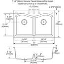 Elkay Greystone 33 x 22 in. No Hole Composite Double Bowl Drop-in Kitchen Sink 
