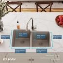 Elkay Greige 33 x 20-1/2 in. No Hole Composite Double Bowl Undermount Kitchen Sink 