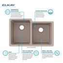 Elkay Greige 33 x 20-1/2 in. No Hole Composite Double Bowl Undermount Kitchen Sink 