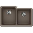 Elkay Greige 33 x 20-1/2 in. No Hole Composite Double Bowl Undermount Kitchen Sink 