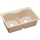 33 x 22 in. 5-Hole Composite Double Bowl Dual Mount Kitchen Sink in Putty