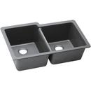 33 x 20-1/2 in. No Hole Composite Double Bowl Undermount Kitchen Sink in Greystone
