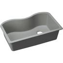 33 x 20 in. No Hole Composite Single Bowl Undermount Kitchen Sink in Greystone