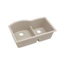 33 x 22 in. No Hole Composite Double Bowl Undermount Kitchen Sink in Putty