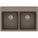 Elkay Greige 33 x 22 in. No Hole Composite Double Bowl Drop-in Kitchen Sink 