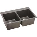 33 x 22 in. No Hole Composite Double Bowl Drop-in Kitchen Sink in Greige