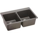 Elkay Greige 33 x 22 in. No Hole Composite Double Bowl Drop-in Kitchen Sink 