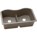 33 x 20 in. No Hole Composite Double Bowl Undermount Kitchen Sink in Greige