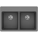 Elkay Greystone 33 x 22 in. No Hole Composite Double Bowl Drop-in Kitchen Sink 