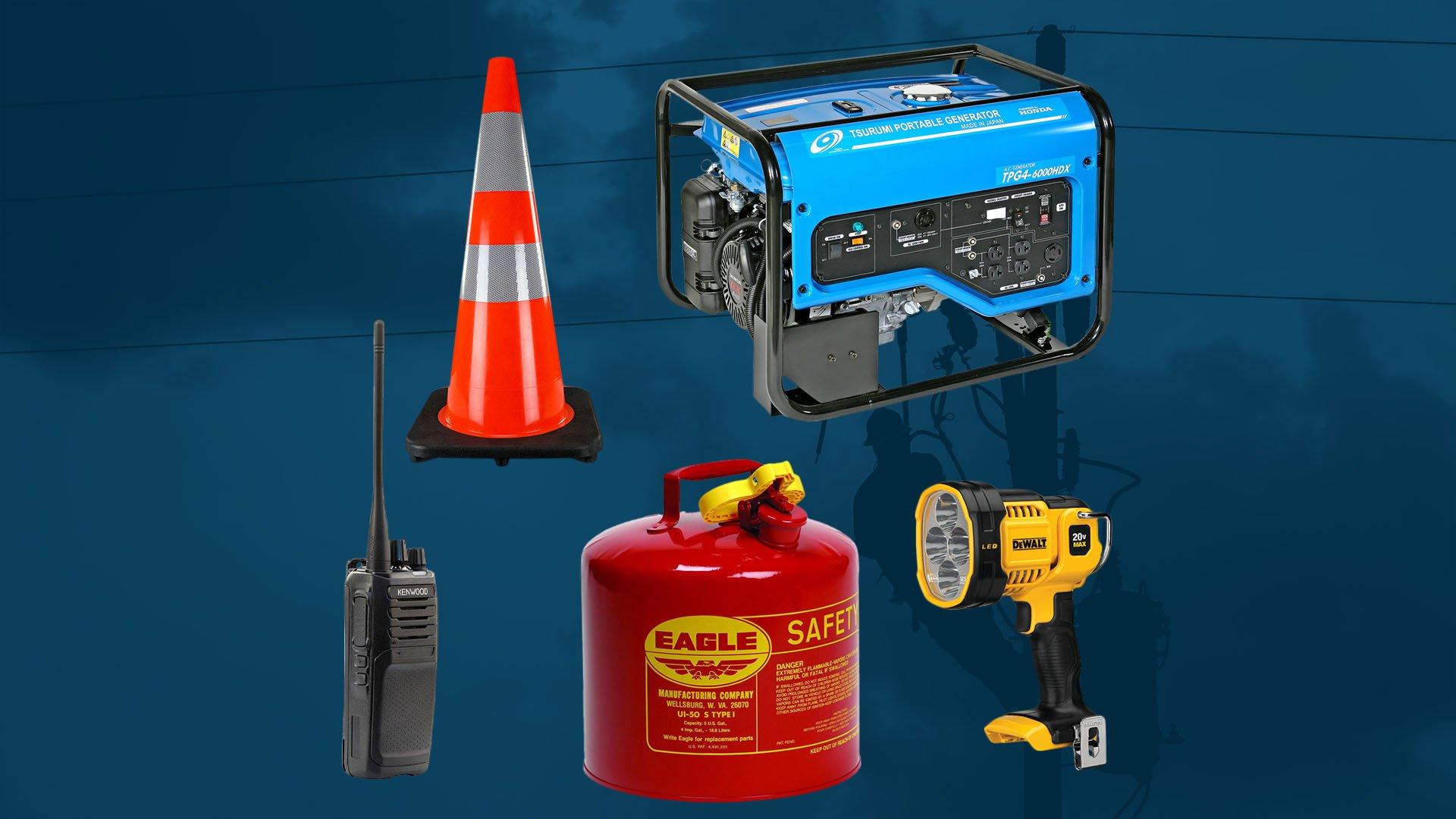 Product collage of Power Outage supplies