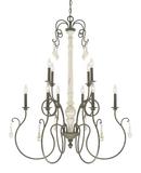 60W 10-Light Chandelier in French Country