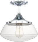Capital Lighting Chrome 11-1/2 in. 1-Light Semi-Flush Mount Ceiling Fixture 