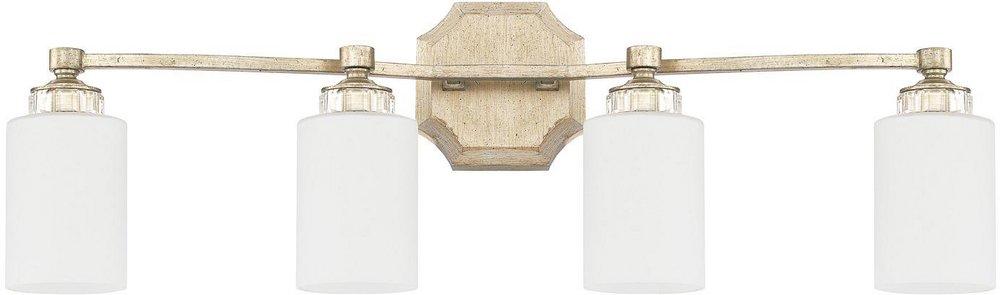 Capital Lighting Winter Gold 32-1/2 x 10-1/2 in. 400W 4-Light Medium E-26 Incandescent Vanity Fixture with Soft White Glass 