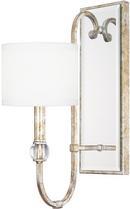60W 1-Light Candelabra E-12 Incandescent Wall Sconce in Silver with Gold Leaf