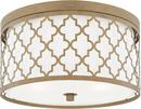 60W 3-Light Flushmount Ceiling Fixture in Brushed Gold
