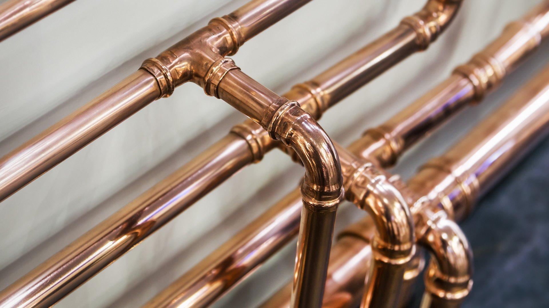 Image of copper pipe and fittings.