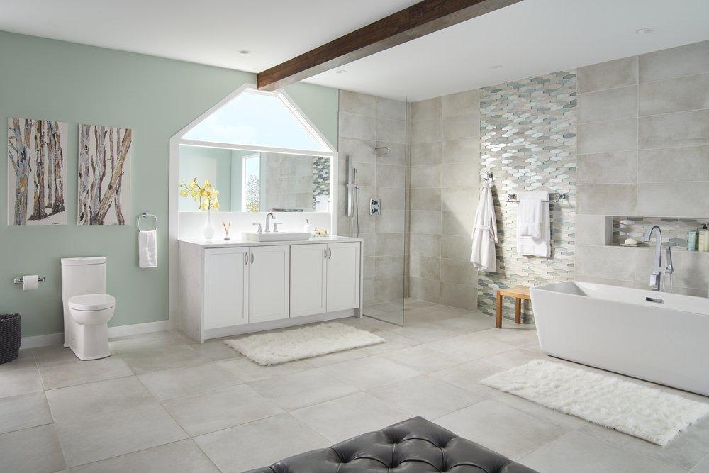 American Standard Polished Chrome Two Handle Widespread Bathroom Sink Faucet with High Arc Spout 