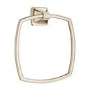 Rectangular Closed Towel Ring in Satin Nickel