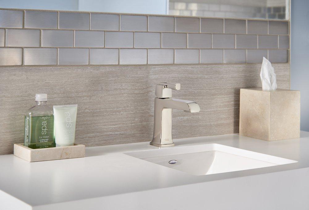 American Standard Polished Nickel PVD Single Handle Vessel Filler Bathroom Sink Faucet 