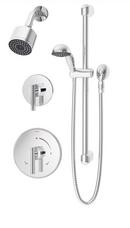 2.5 gpm 1-Function Wall Mount Shower and Handshower System with Double Lever Handle and Handshower in Polished Chrome