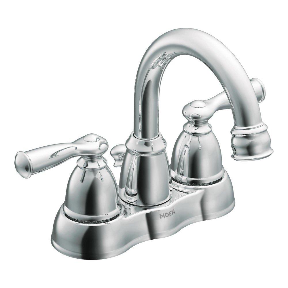 Moen Chrome Two Handle Centerset Bathroom Sink Faucet 