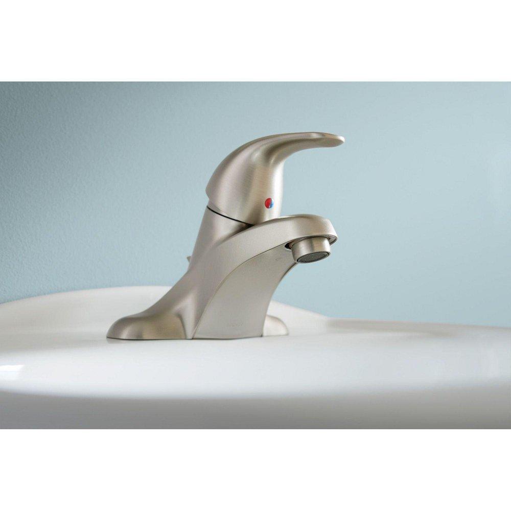 Moen Spot Resist™ Brushed Nickel Single Handle Centerset Bathroom Sink Faucet 