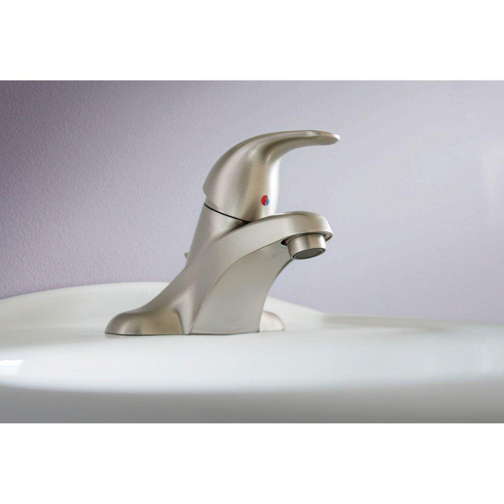 Moen Spot Resist Brushed Nickel Single Handle Centerset Bathroom Sink Faucet 