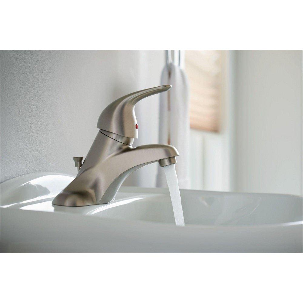 Moen Spot Resist Brushed Nickel Single Handle Centerset Bathroom Sink Faucet 