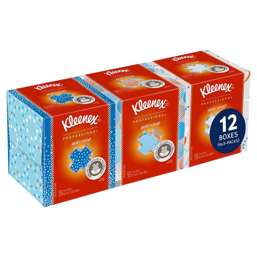 Kimberly Clark White (Pack of 3, Case of 4 Packs) Facial Tissue 