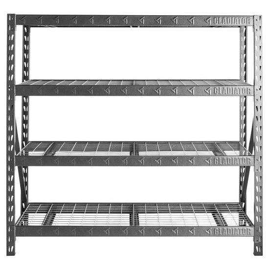Gladiator Hammered Granite 72 x 24 in. Heavy Duty Rack with 4-Shelves 