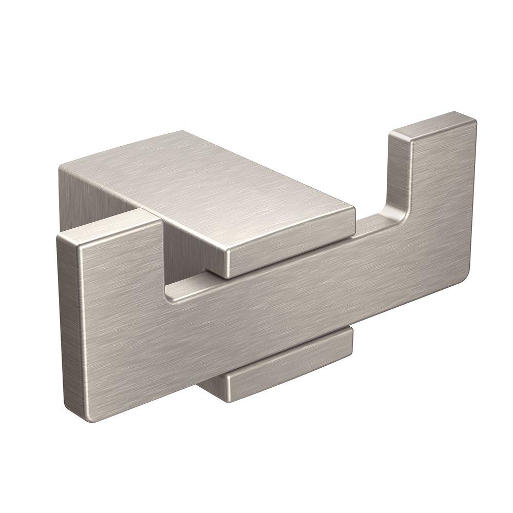 Moen Brushed Nickel Wall Mount Double Robe Hook 