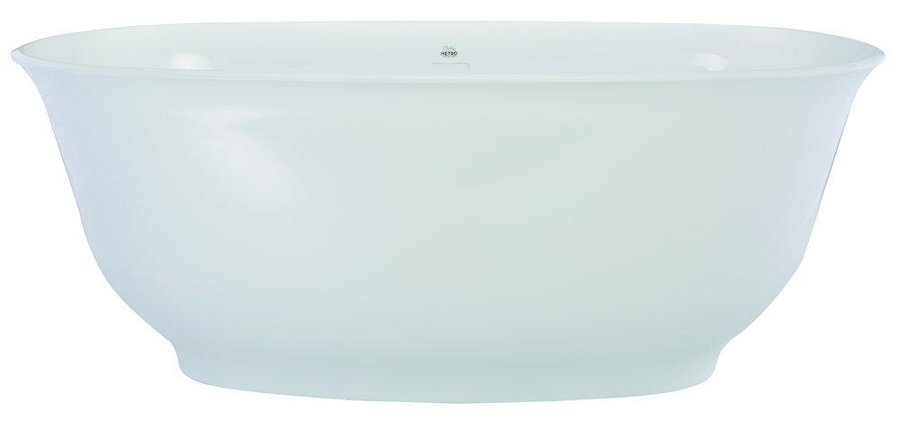 Hydro Systems White 63 x 32 in. 90 gal Hydroluxe Solid Surface Oval Freestanding Bathtub with Center Drain 