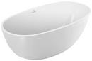 Hydro Systems White 58 x 31 in. 65 gal Hydroluxe Solid Surface Oval Freestanding Bathtub with Center Drain 