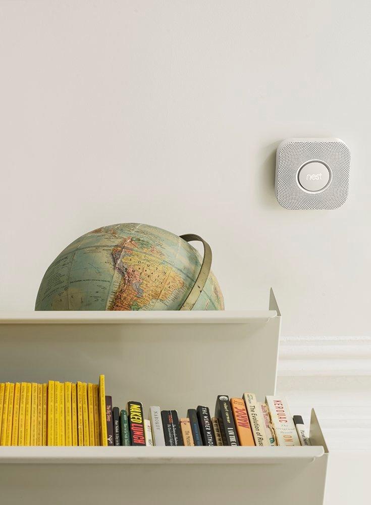 Google White Battery Power Smoke and Carbon Monoxide Combination Alarm 