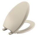 Elongated Closed Front Toilet Seat with Cover in Almond
