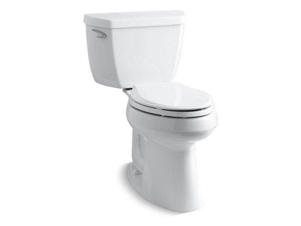 KOHLER White 1.28 gpf Elongated Two Piece Toilet 