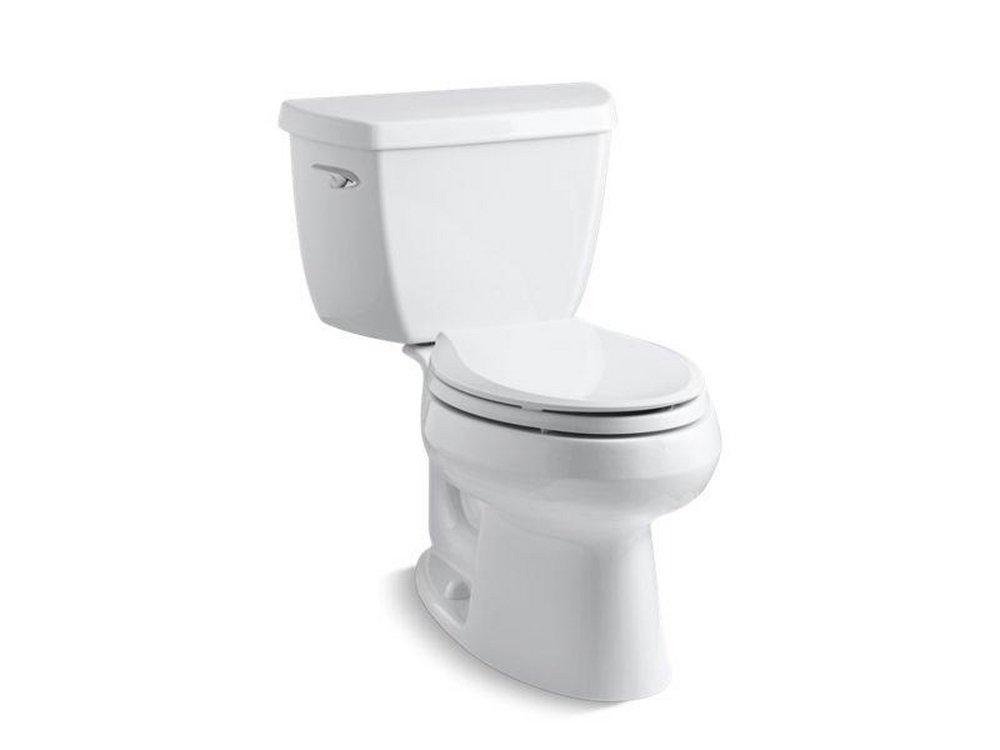 KOHLER White 1.28 gpf Elongated Two Piece Toilet 