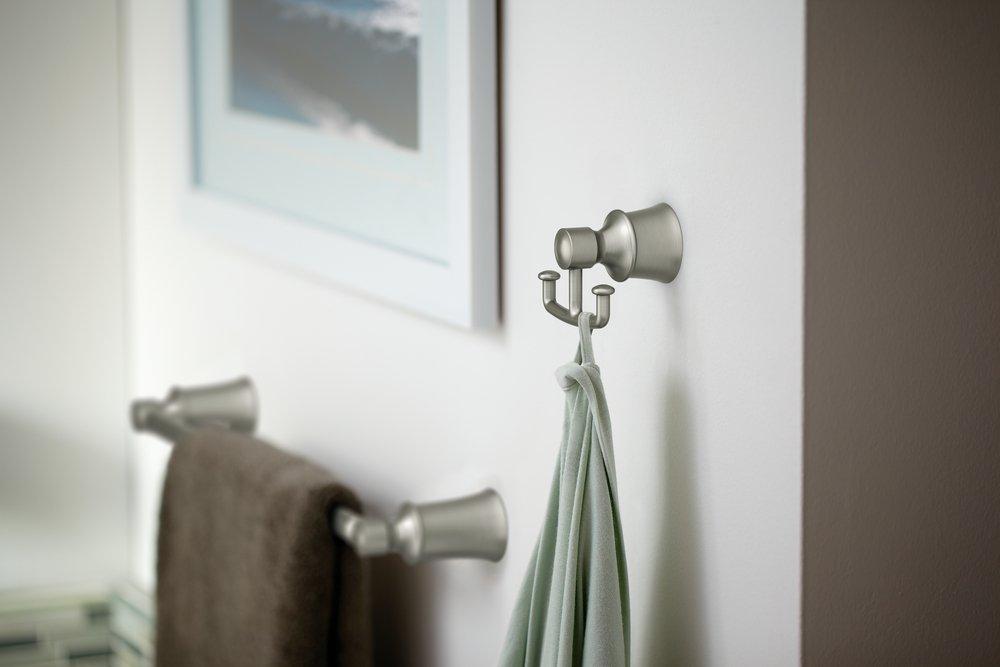 Moen Brushed Nickel 2 Robe Hook 