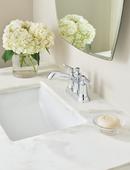 Moen Chrome Two Handle Centerset Bathroom Sink Faucet with Pop-Up Drain Assembly 