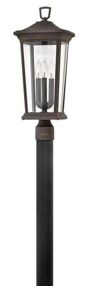 Hinkley Oil Rubbed Bronze 60W 3-Light Candelabra E-12 Incandescent Post and Pier Mount Lantern 