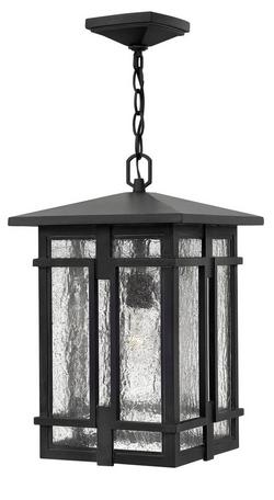 11 x 17-1/2 in. 100W 1-Light Ceiling Mount Medium E-26 Outdoor Pendant in Museum Black