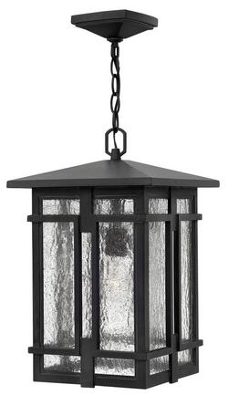 11 x 17-1/2 in. 100W 1-Light Ceiling Mount Medium E-26 Outdoor Pendant in Museum Black
