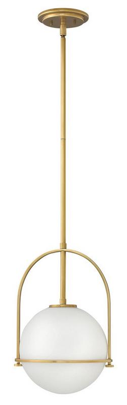 100W 1-Light Pendant in Heritage Brass