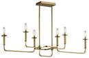 Kichler Lighting Natural Brass 17-1/2 in. 6-Light Linear Chandelier 